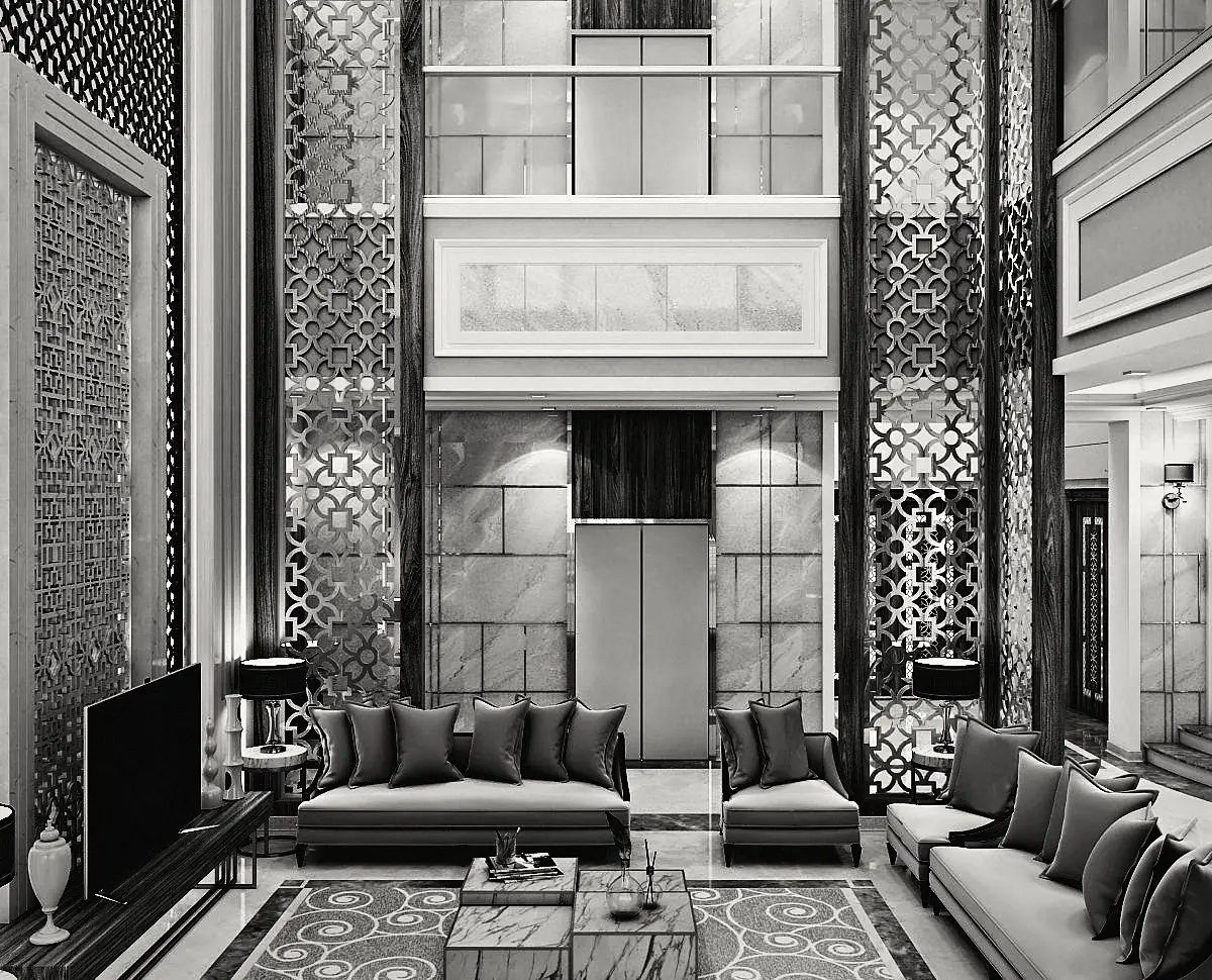 Villa with a Lattice Hall
