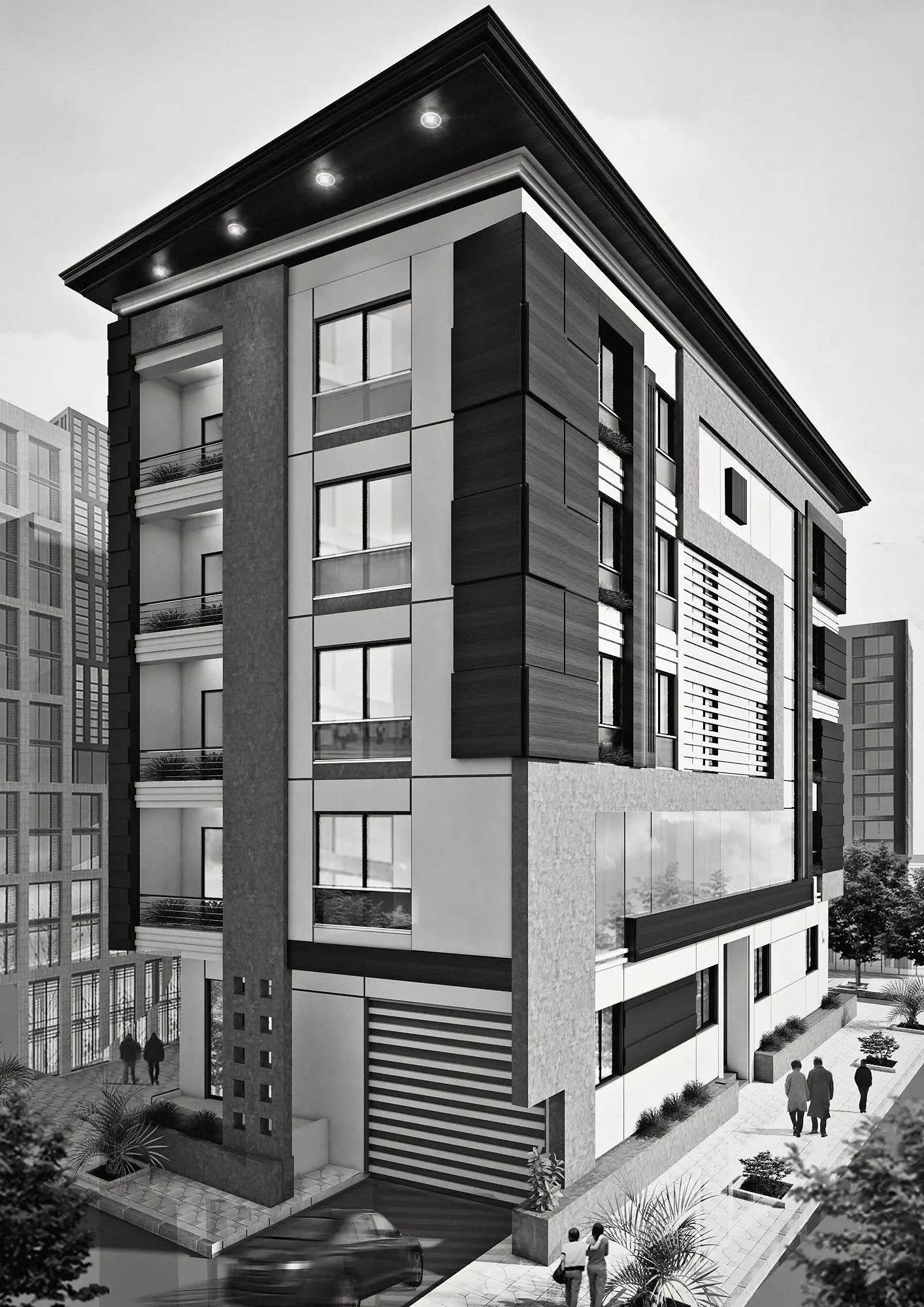 A third block with a narrow street front.